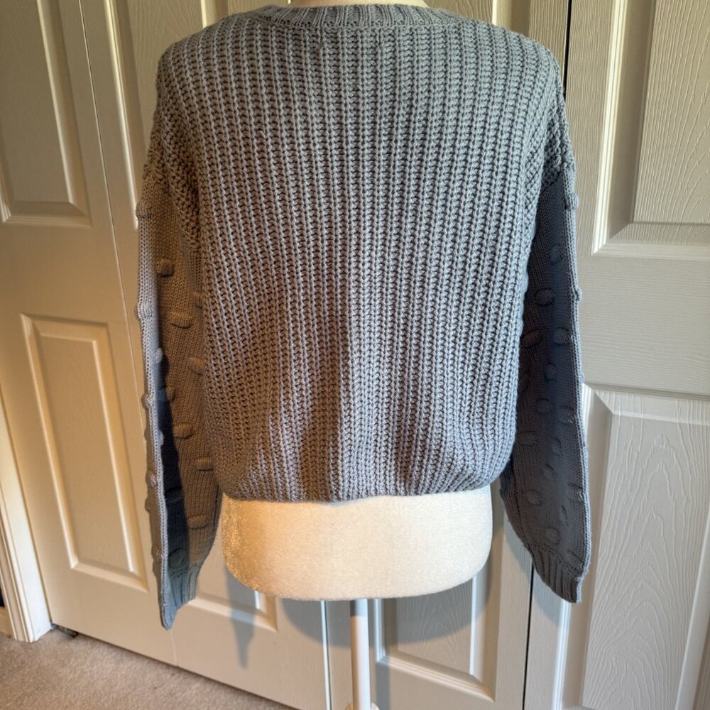 Jessica Simpson Womens Size Small Light Blue Sweater Cropped Knit - Picture 4 of 6